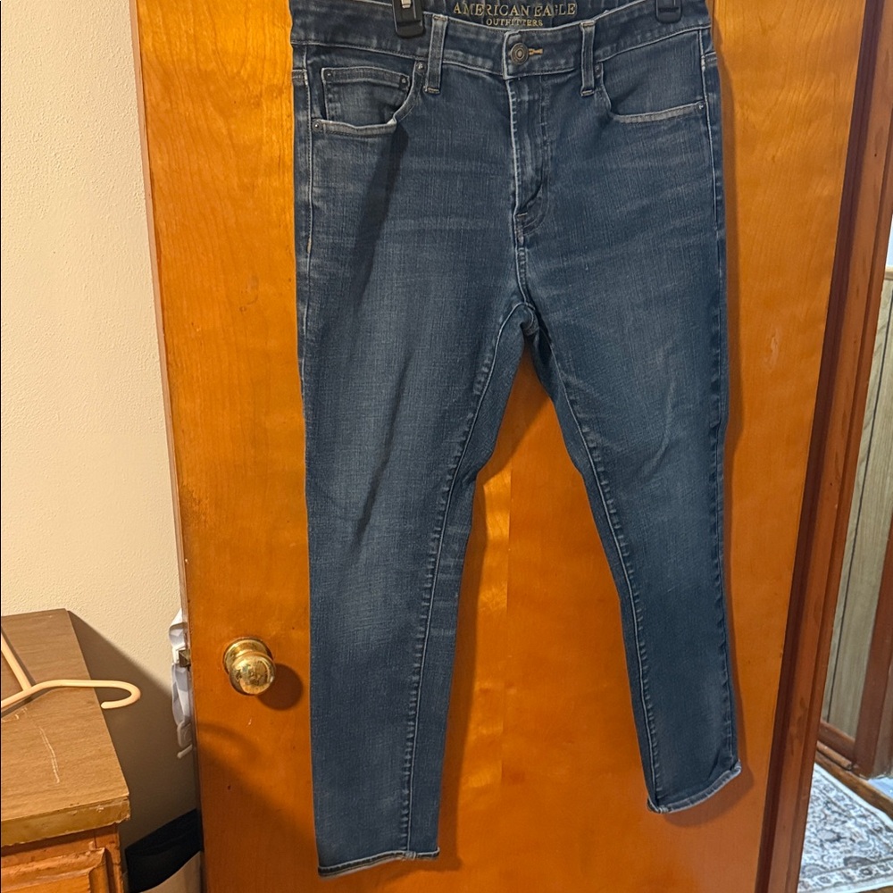 American Eagle Outfitters Men's Dark Blue Skinny Jeans